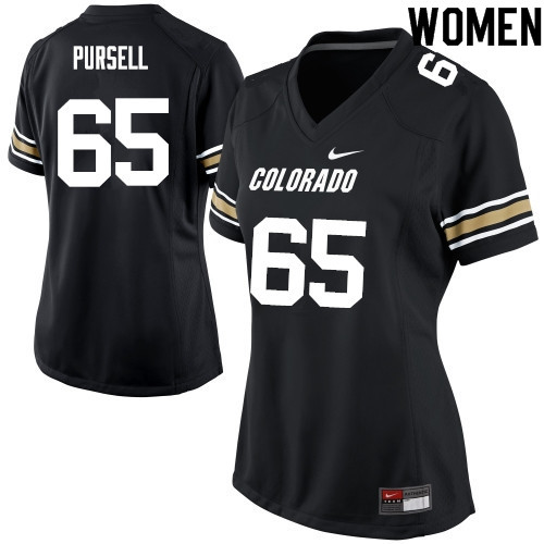 Women #65 Colby Pursell Colorado Buffaloes College Football Jerseys Sale-Black - Click Image to Close